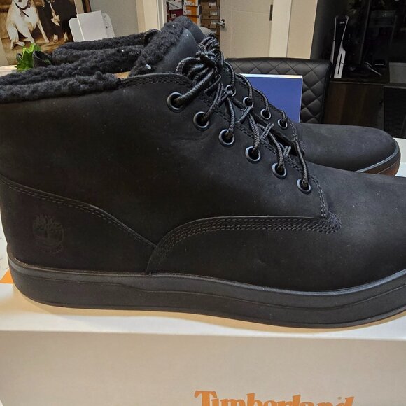 Timberland Men's Davis Square Solid Black Chukka Shoe Size 10 Boot Lined NEW - Picture 1 of 13
